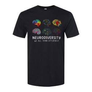 We All Think Differently Brain Autism Neurodiversity Softstyle CVC T-Shirt