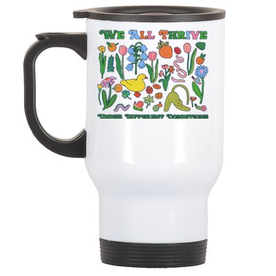 We All Thrive Under Different Conditions Autism Teacher Special Education Stainless Steel Travel Mug