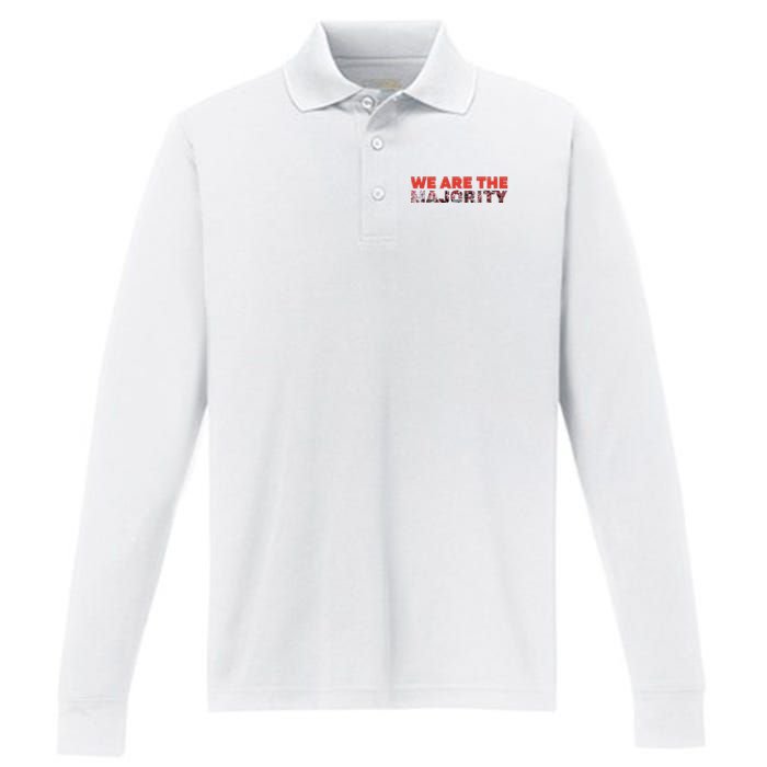 We Are The Majority Performance Long Sleeve Polo