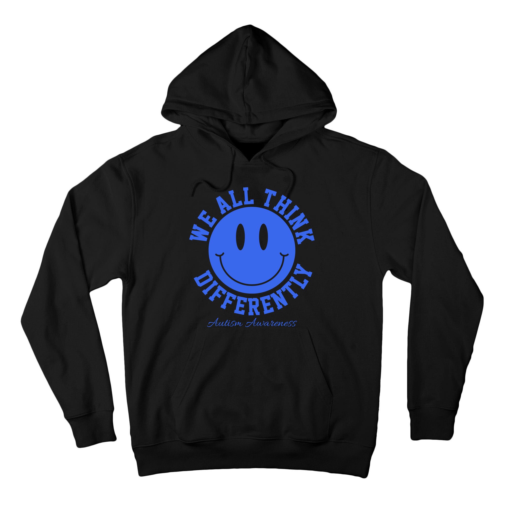 We All Think Differently Autism Awareness Smile Face Tall Hoodie