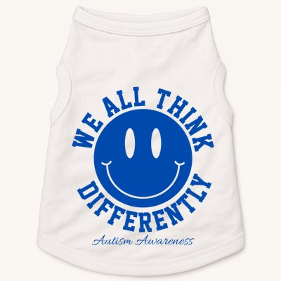 We All Think Differently Autism Awareness Smile Face Doggie Tank