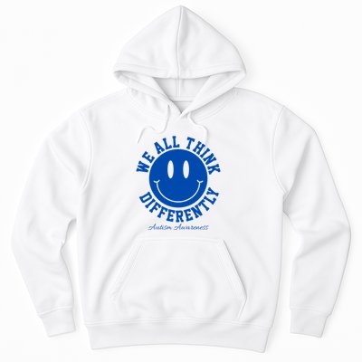 We All Think Differently Autism Awareness Smile Face Hoodie