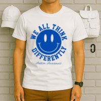 We All Think Differently Autism Awareness Smile Face T-Shirt