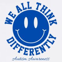 We All Think Differently Autism Awareness Smile Face T-Shirt