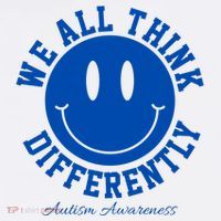 We All Think Differently Autism Awareness Smile Face Sustainable Bucket Hat