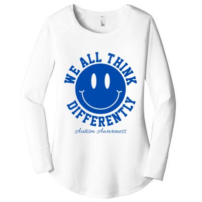 We All Think Differently Autism Awareness Smile Face Women's Perfect Tri Tunic Long Sleeve Shirt