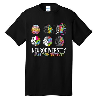 We All Think Differently Neurodiversity Autism Tall T-Shirt