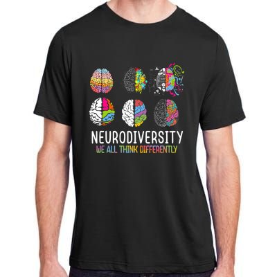 We All Think Differently Neurodiversity Autism Adult ChromaSoft Performance T-Shirt