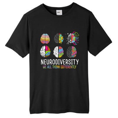 We All Think Differently Neurodiversity Autism Tall Fusion ChromaSoft Performance T-Shirt