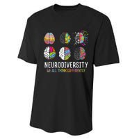 We All Think Differently Neurodiversity Autism Performance Sprint T-Shirt