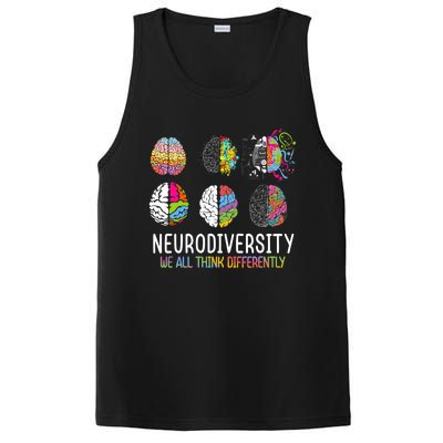 We All Think Differently Neurodiversity Autism PosiCharge Competitor Tank