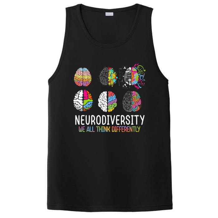 We All Think Differently Neurodiversity Autism PosiCharge Competitor Tank