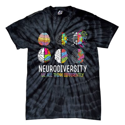 We All Think Differently Neurodiversity Autism Tie-Dye T-Shirt