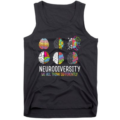 We All Think Differently Neurodiversity Autism Tank Top