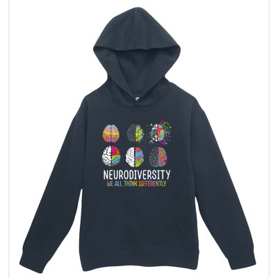 We All Think Differently Neurodiversity Autism Urban Pullover Hoodie