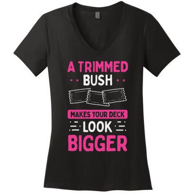 Waxing A Trimmed Bush Beauty Wax Esthetician Cosmetologist Women's V-Neck T-Shirt