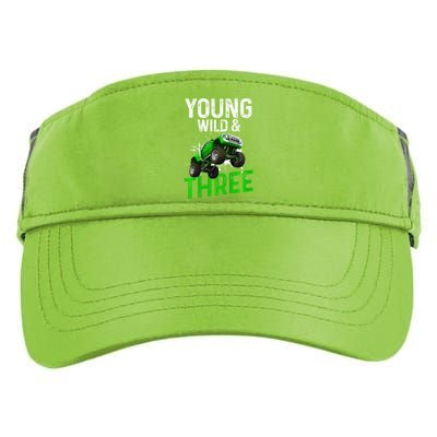 Wild And Three Monster Truck Theme Birthday 3 Years Adult Drive Performance Visor