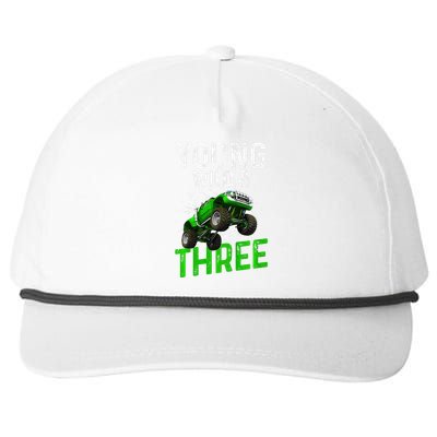 Wild And Three Monster Truck Theme Birthday 3 Years Snapback Five-Panel Rope Hat