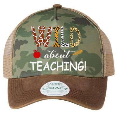 Wild About Teaching Zebra Leopard Print School Teacher Legacy Tie Dye Trucker Hat