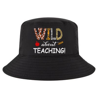 Wild About Teaching Zebra Leopard Print School Teacher Cool Comfort Performance Bucket Hat