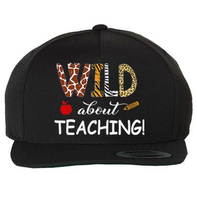 Wild About Teaching Zebra Leopard Print School Teacher Wool Snapback Cap