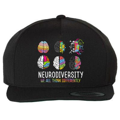 We All Think Differently Neurodiversity Autism Wool Snapback Cap