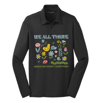 We All Thrive Under Different Conditions Silk Touch Performance Long Sleeve Polo