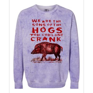 We Are The Sons Of The Hogs You Couldnt Crank Colorblast Crewneck Sweatshirt