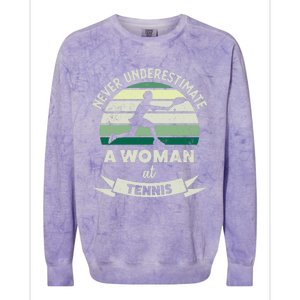 Wo At Tennis Funny Sports Xmas Funny Gift Mom Gift Colorblast Crewneck Sweatshirt