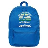 Wo At Tennis Funny Sports Xmas Funny Gift Mom Gift 16 in Basic Backpack