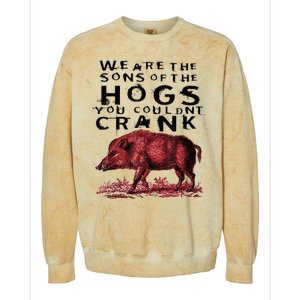 We Are The Sons Of The Hogs You Couldnt Crank Gift Colorblast Crewneck Sweatshirt