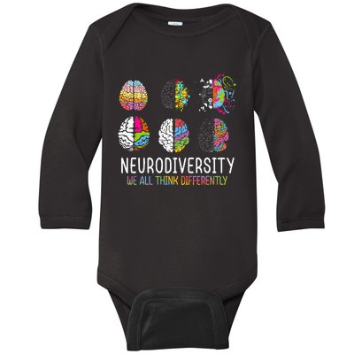 We All Think Differently Neurodiversity Autism Baby Long Sleeve Bodysuit