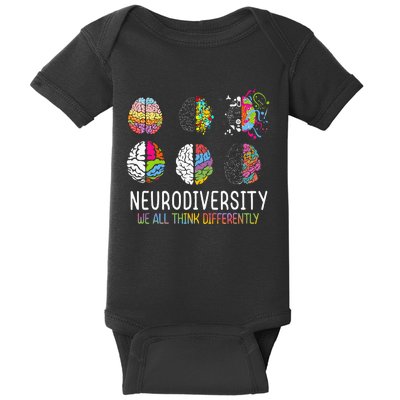 We All Think Differently Neurodiversity Autism Baby Bodysuit