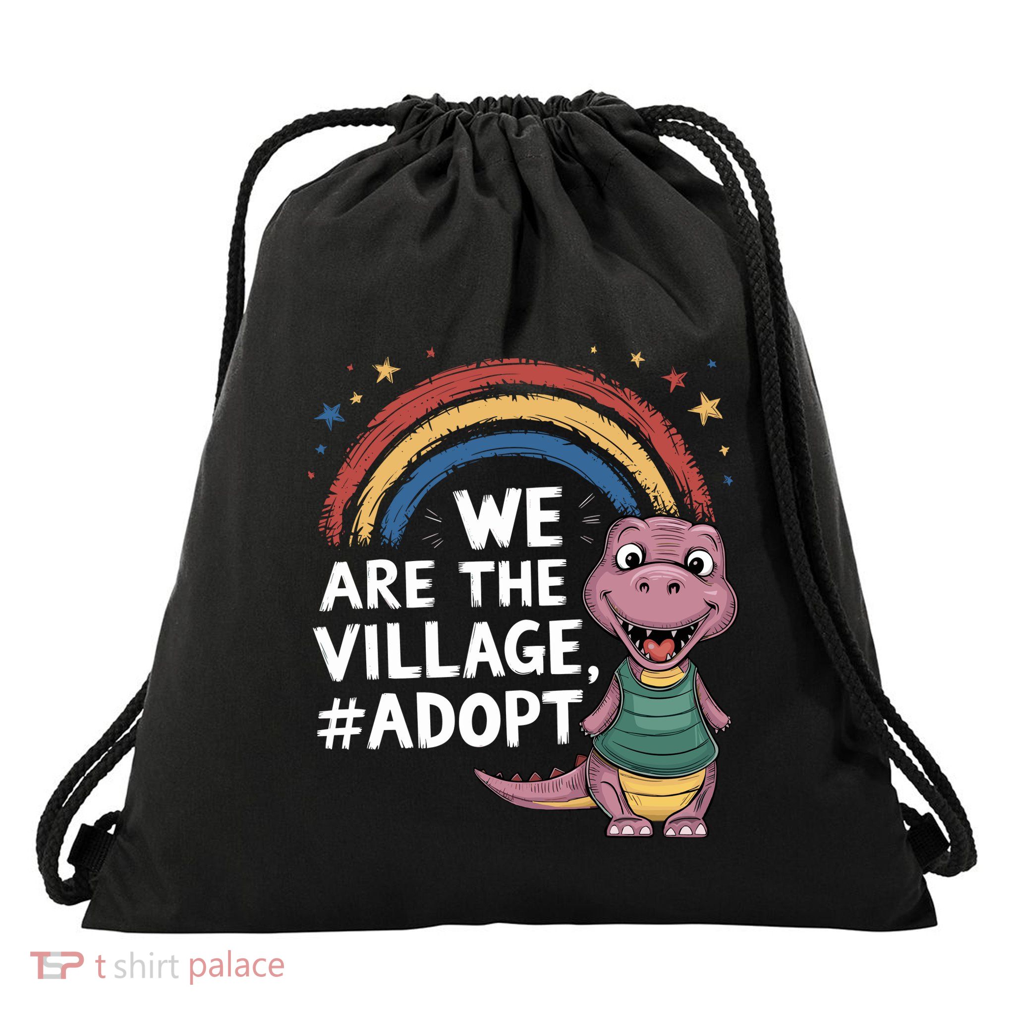 We Are The Village Adopt Drawstring Bag