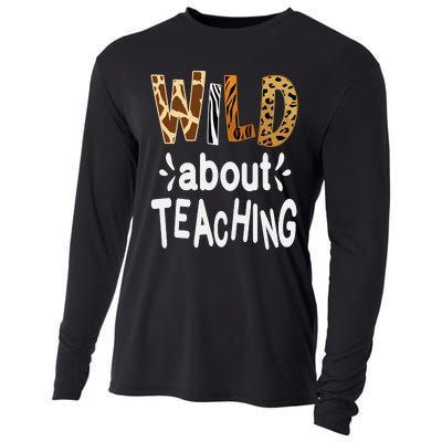 Wild About Teaching Teacher Student First Day Of School Cooling Performance Long Sleeve Crew