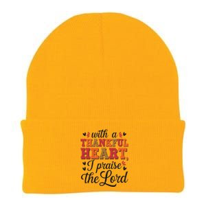 With A Thankful Heart I Praise To The Lord Knit Cap Winter Beanie