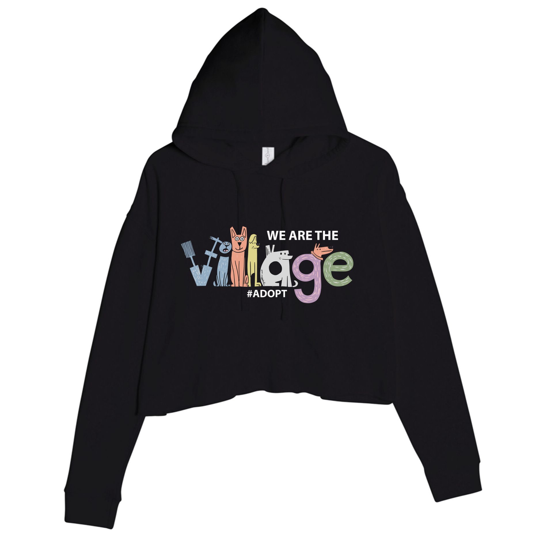We Are The Village Adopt Crop Fleece Hoodie