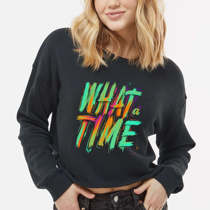 What A Time Cropped Pullover Crew