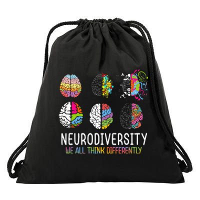 We All Think Differently Neurodiversity Drawstring Bag