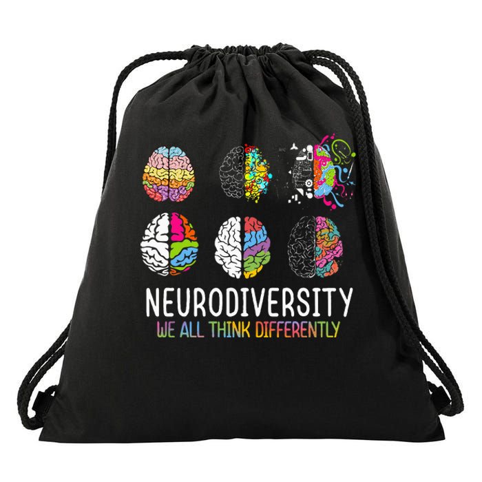 We All Think Differently Neurodiversity Drawstring Bag