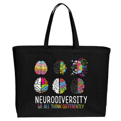 We All Think Differently Neurodiversity Cotton Canvas Jumbo Tote