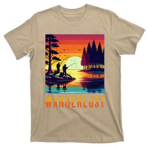 Wanderlust Adventure Tguys Fishing At Sunset T-Shirt