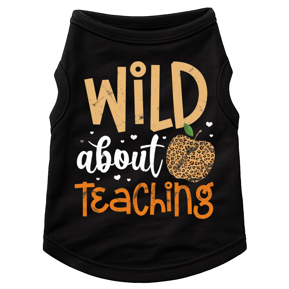 Wild About Teaching Teacher Back to School Leopard Print Doggie Tank