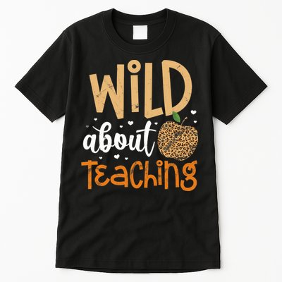 Wild About Teaching Teacher Back to School Leopard Print Tall T-Shirt
