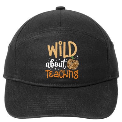 Wild About Teaching Teacher Back to School Leopard Print 7-Panel Snapback Hat