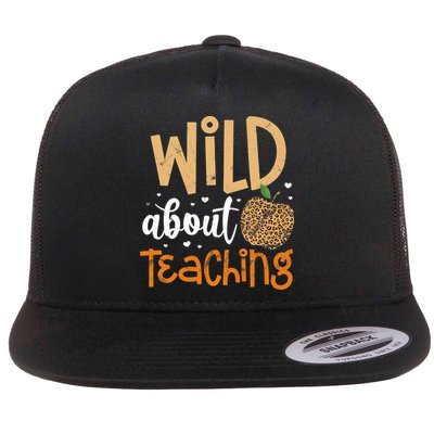 Wild About Teaching Teacher Back to School Leopard Print Flatbill Hat