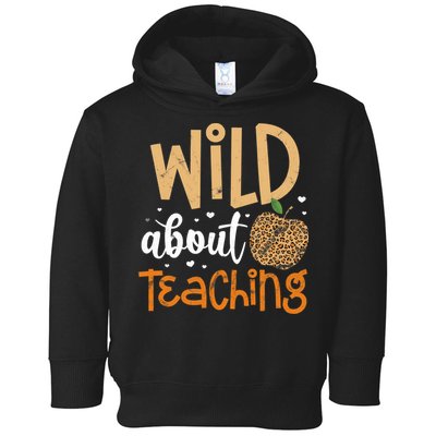Wild About Teaching Teacher Back to School Leopard Print Toddler Hoodie