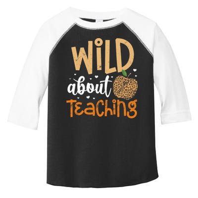 Wild About Teaching Teacher Back to School Leopard Print Toddler Fine Jersey T-Shirt