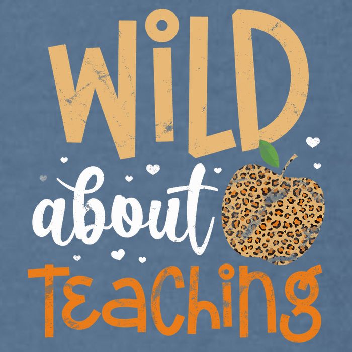 Wild About Teaching Teacher Back to School Leopard Print Garment-Dyed Sweatshirt