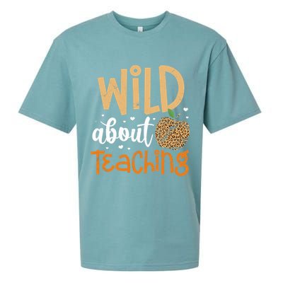 Wild About Teaching Teacher Back to School Leopard Print Sueded Cloud Jersey T-Shirt